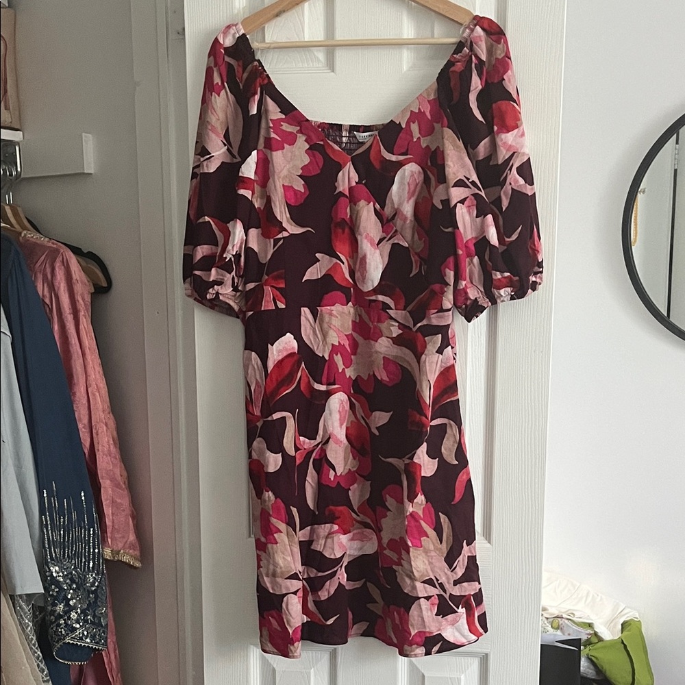 Reitmans Pink and plum Floral Mini Dress